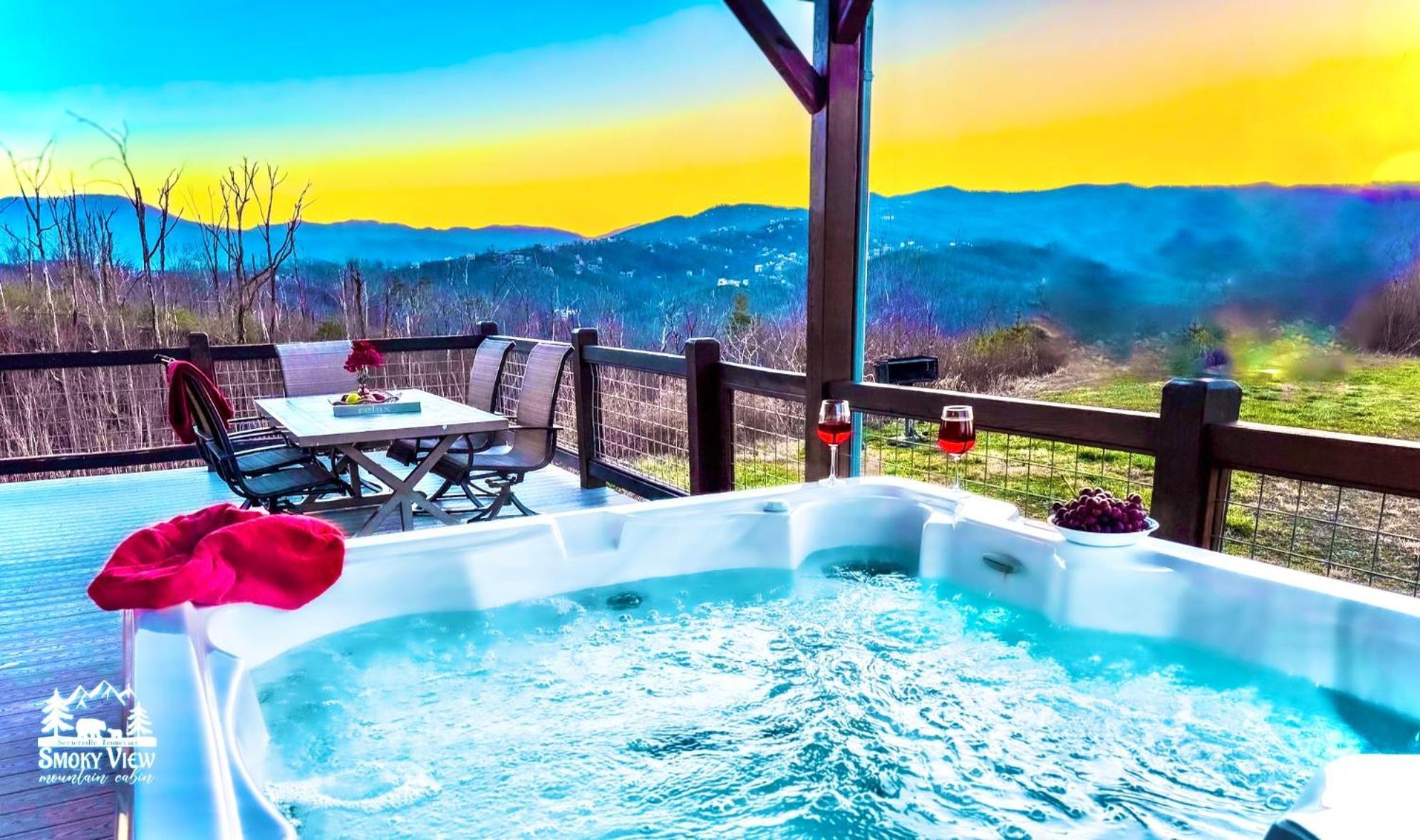 Smoky View Mountain Cabin: Luxury 6-Bedroom Retreat Near Gatlinburg Sevierville Exterior photo